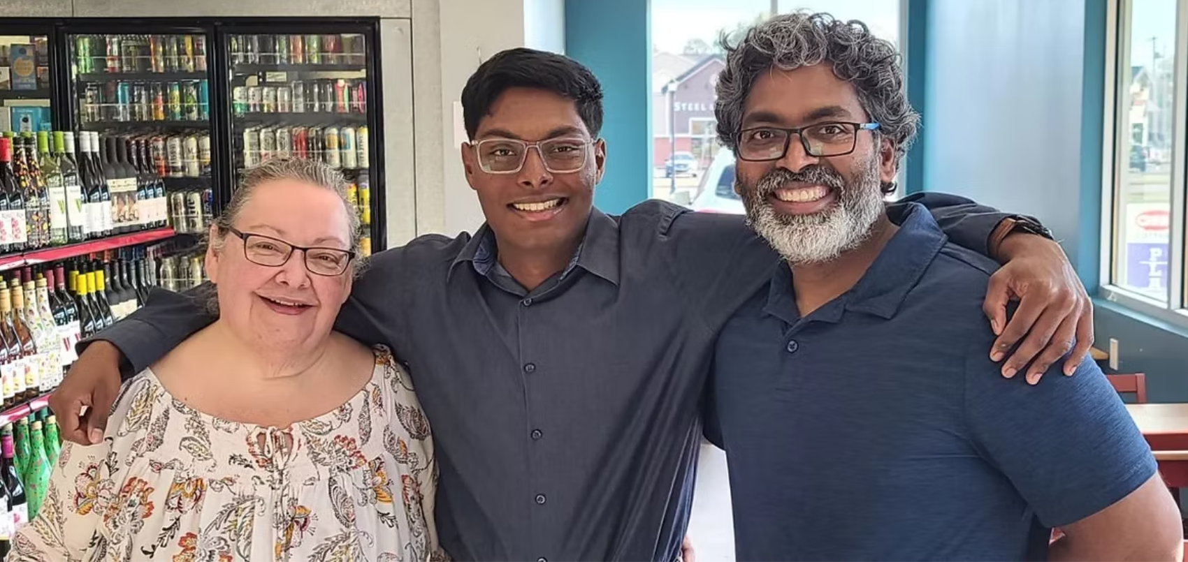 The Kumbha family together in the store